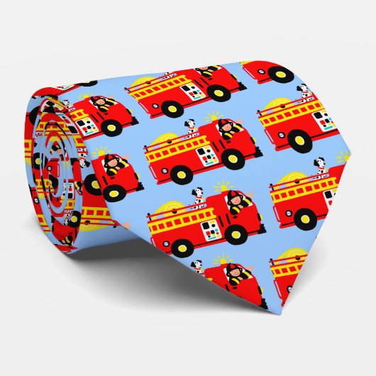 Fire Truck Patroon Stropdas (Opgerold)