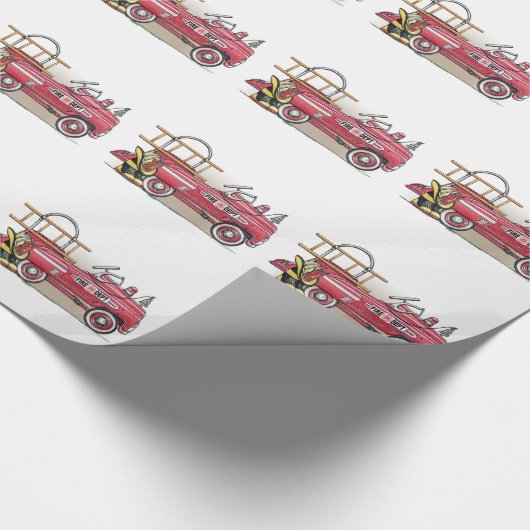 Fire Truck Pedal Car Cadeaupapier (Hoek)