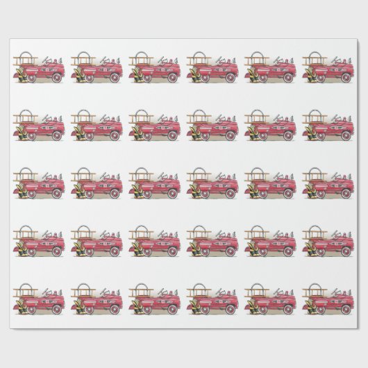 Fire Truck Pedal Car Cadeaupapier (Vlak)