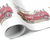 Fire Truck Pedal Car Cadeaupapier (Rol Hoek)