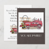 Fire Truck Pedal Car Kaart (Voorkant / Achterkant)