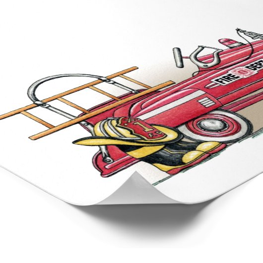 Fire Truck Pedal Car Poster (Hoek)