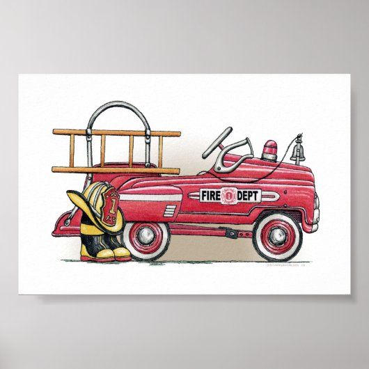 Fire Truck Pedal Car Poster (Voorkant)
