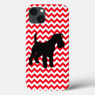 Fire Truck Red Zig Zag met Schnauzer Case-Mate iPhone Case