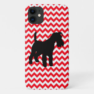 Fire Truck Red Zig Zag met Schnauzer Case-Mate iPhone Case