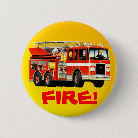 Fire Truck Ronde Button 5,7 Cm (Voorkant)