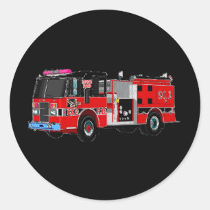 FIRE TRUCK RONDE STICKER