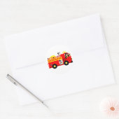Fire Truck Ronde Sticker (Envelop)