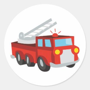 Fire Truck Ronde Sticker