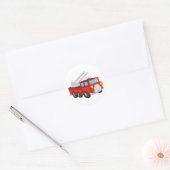 Fire Truck Ronde Sticker (Envelop)