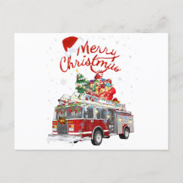 Fire Truck Santa Merry kerst Briefkaart