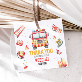 Fire Truck Sound the Alarm Baby Shower Bedankjes Labels