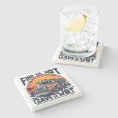 Fire Truck Sunset Graphic Stenen Onderzetter (Zijkant)