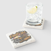  Fire Truck Sunset Graphic Stenen Onderzetter (Zijkant)