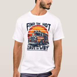 Fire Truck Sunset Graphic T-shirt