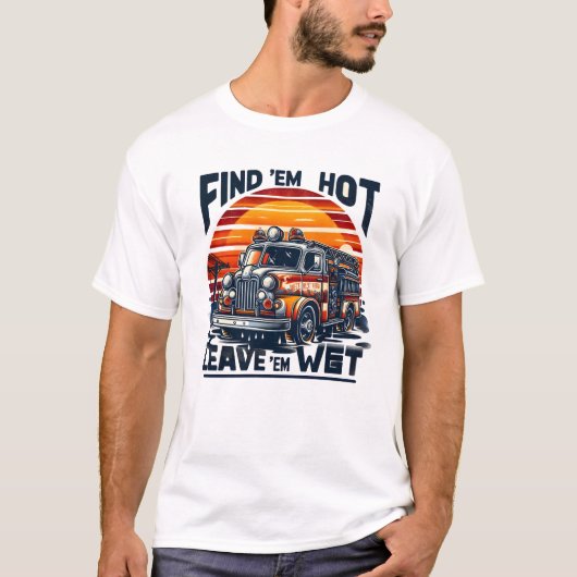  Fire Truck Sunset Graphic T-shirt (Voorkant)