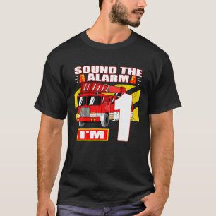 Fire Truck Theme - 1 jaar oude verjaardag T-shirt