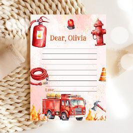 Fire Truck Time Capsule Note Message Kaart