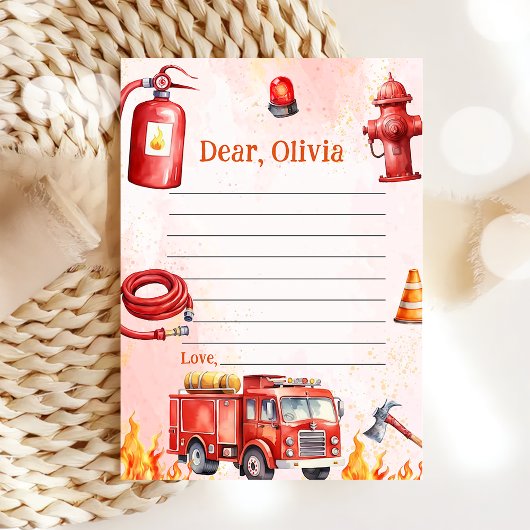 Fire Truck Time Capsule Note Message Kaart