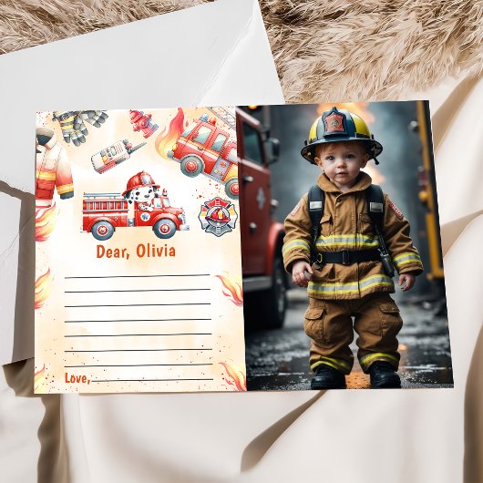 Fire Truck Time Capsule Note Message Kaart