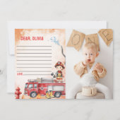 Fire Truck Time Capsule Note Message Kaart (Voorkant)