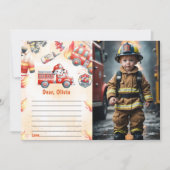 Fire Truck Time Capsule Note Message Kaart (Voorkant)