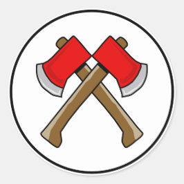 Fire Truck Verjaardag Brandweerman's Ax Envelope S Ronde Sticker