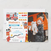 Fire Truck Verjaardag Foto Uitnodigingen (Voorkant)