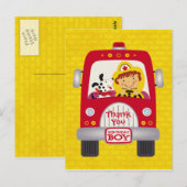Fire Truck Verjaardag Jongen Briefkaart (Voorkant / Achterkant)