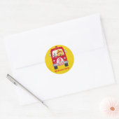 Fire Truck Verjaardag Jongen Ronde Sticker (Envelop)