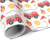 Fire Truck Verjaardag Jongens Cadeaupapier (Rol Hoek)