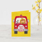 Fire Truck Verjaardag Meisje V1 Kaart (Gele Bloem)