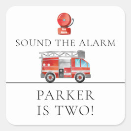 Fire Truck Verjaardag Party Stickers