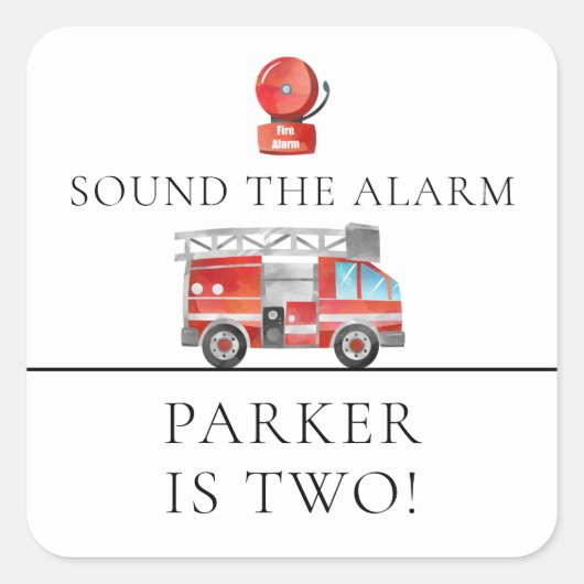 Fire Truck Verjaardag Party Stickers (Voorkant)