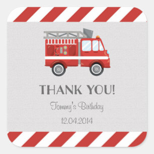Fire Truck Verjaardag Sticker