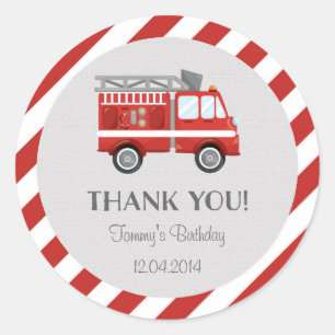 Fire Truck Verjaardag Sticker