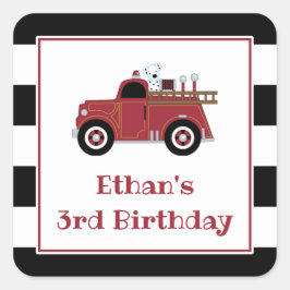 Fire Truck Verjaardag Sticker