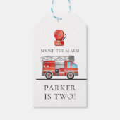 Fire Truck Verjaardagsfeest Voorkeur Gift Labels Cadeaulabel (Voorkant)
