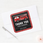 Fire Truck Verjaardagsfeestje Favor Sticker (Envelop)