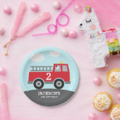 Fire Truck Verjaardagspapier Bord (Feest)