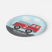 Fire Truck Verjaardagspapier Bord (Gekanteld)