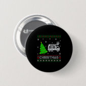 Fire Truck Xmas Tree Lighting Ugly Christmas Sweat Ronde Button 5,7 Cm (Voorkant /achterkant)