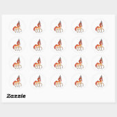 Fire Unicorn Ronde Sticker (Vel)