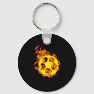 Fire Voetbal Soccer Player Sleutelhanger