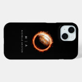 Fire Volleybal Monogram Aangepast Case-Mate iPhone Case (Achterkant (horizontaal))