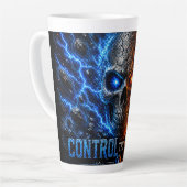 Fire vs Ice Schedel 3D T-shirt – Latte Mok (Linkerhoek)