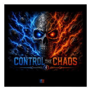 Fire vs Ice Schedel 3D T-shirt – Perfect Poster