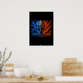 Fire vs Ice Schedel 3D T-shirt – Poster (Keuken)