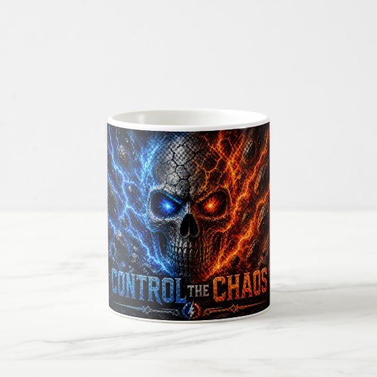 Fire vs Ice Skull 3D T-shirt – Koffiemok (Center)