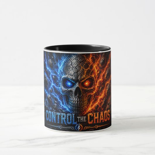 Fire vs Ice Skull 3D T-shirt – Mok (Midden)